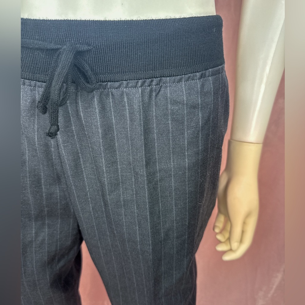 QL2 Womens 100% Wool Blue Gray Pinstripe Straight Leg Pants Trousers Size 6 - Picture 4 of 8
